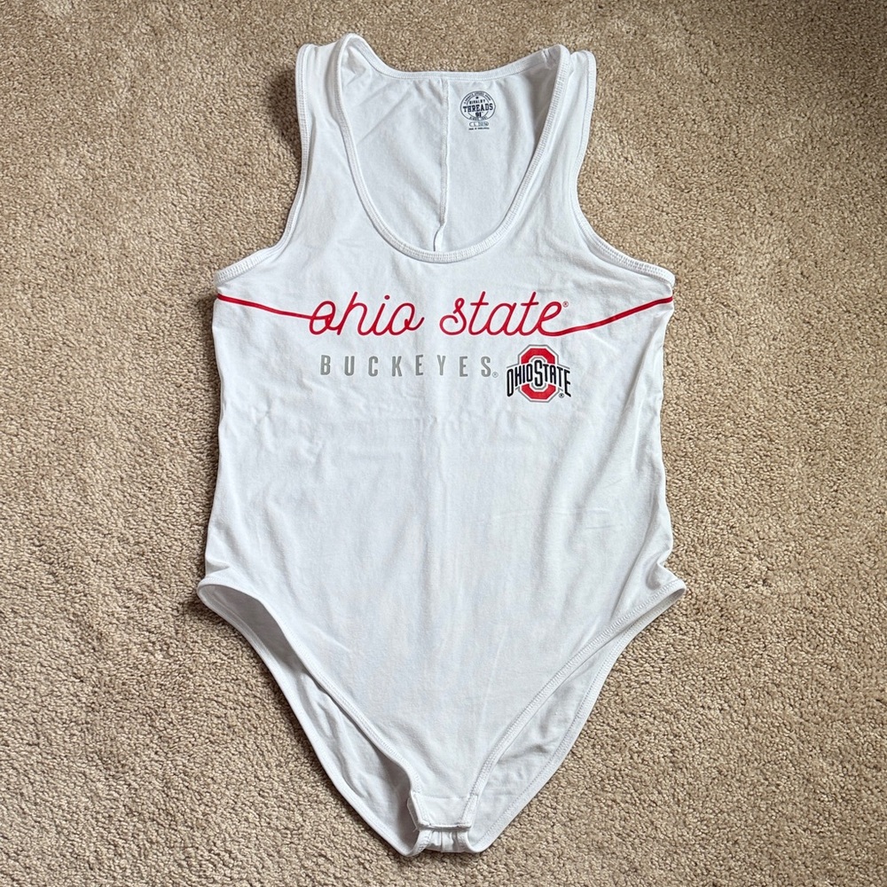 Rivalry Threads 91 White Ohio State Buckeyes Full Coverage Sleeveless Bodysuit.